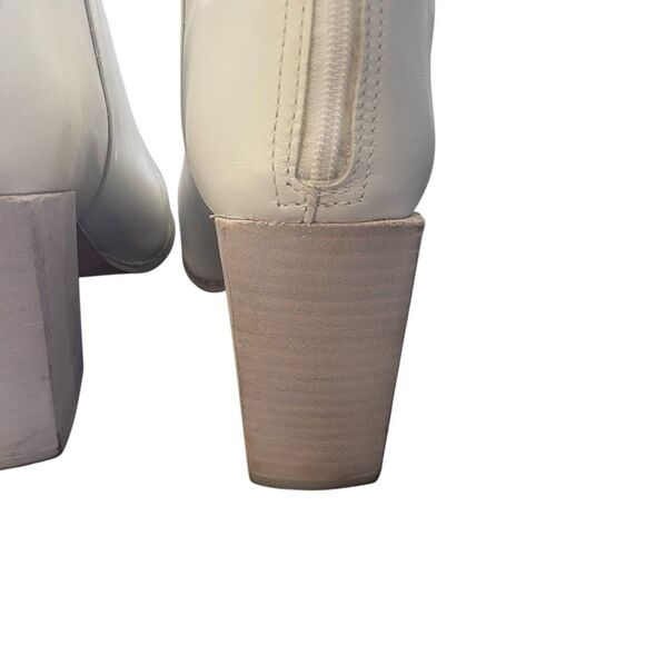 STEVE MADDEN Olga White Leather Block Heeled Boot size 7.5 M - Picture 8 of 8